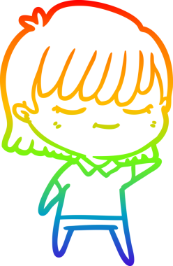 gökkuşağı gradyan çizimi bir insan tarafından çizilmiş bir karikatür kadın