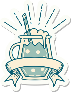 Bir insan tarafından çizilmiş dövmeli zencefilli biranın çıkartması.