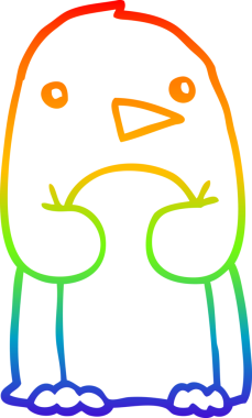 gökkuşağı gradyan çizimi bir insan tarafından çizilmiş bir penguen çizgi