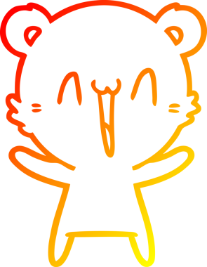 Bir insan tarafından çizilen mutlu ayı karikatürünü çiziyorum.