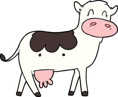 bir insan tarafından çizilmiş mandıra ineği.