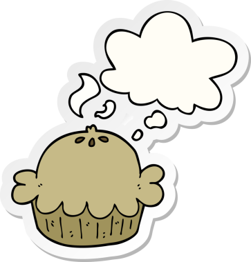 Düşünce baloncuklu karikatür turtası insan tarafından çizilmiş bir çıkartma.