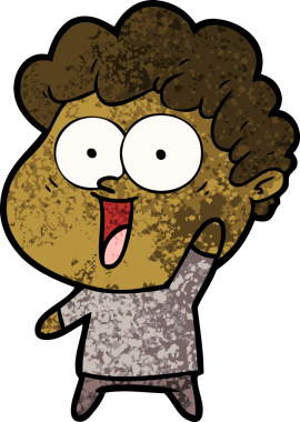 Bir insan tarafından çizilmiş mutlu bir adam.