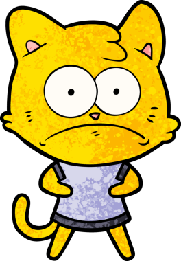 bir insan tarafından çizilmiş sinirli bir kedi.