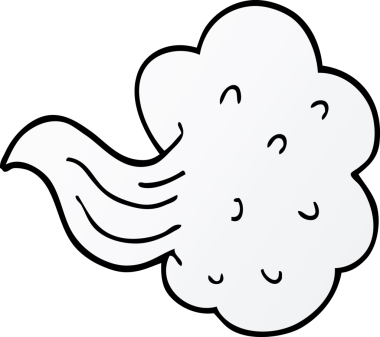 Bir insan tarafından çizilmiş karikatür rüzgarı.