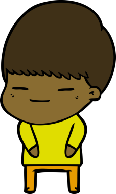 Bir insan tarafından çizilmiş kendini beğenmiş bir çocuk.