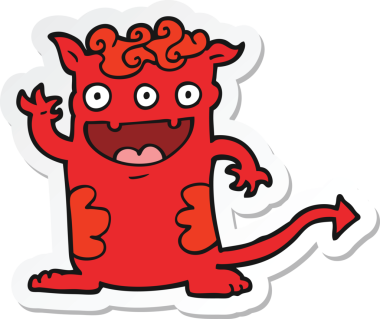 Bir insan tarafından çizilmiş cadılar bayramı canavarının çıkartması.