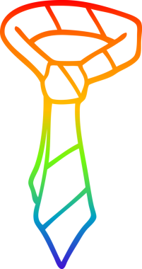 gökkuşağı gradyan çizgisi bir insan tarafından çizilmiş bir ofis kravatının çizimi