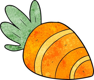 Bir insan tarafından çizilmiş havuç.