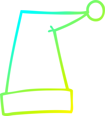 Bir insan tarafından çizilmiş bir elf şapkasının soğuk gradyan çizgisi.