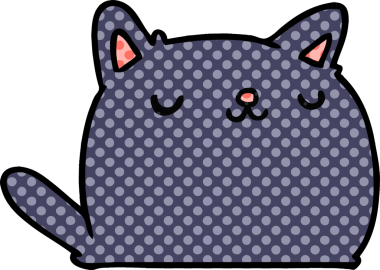 Bir insan tarafından çizilmiş sevimli kawai kedisinin çizgi film çizimi