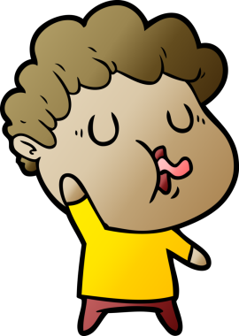 Bir insan tarafından çizilmiş çizgi film şarkıcısı.