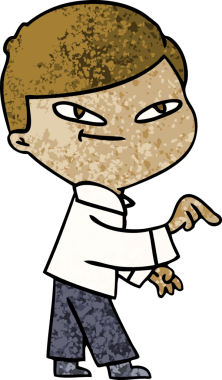 Bir insan tarafından çizilmiş çizgi filmdeki adam.