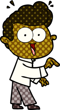 Bir insan tarafından çizilmiş heyecanlı bir çizgi film.