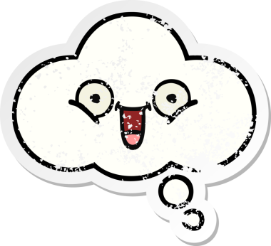 Bir insan tarafından çizilmiş tatlı bir çizgi film düşünce balonunun sıkıntılı çıkartması.