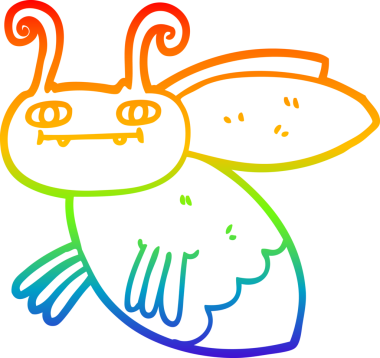 gökkuşağı gradyan çizgi çizimi bir insan tarafından çizilmiş bir çizgi böcek