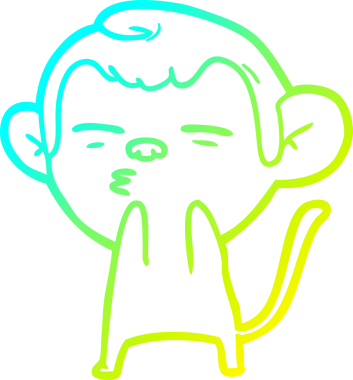 Bir insan tarafından çizilmiş şüpheli bir maymunun soğuk gradyan çizimi