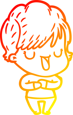 Bir insan tarafından çizilmiş bir karikatür kadın çizimi.