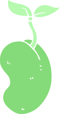 Bir insan tarafından çizilmiş düz renk çizgi film tohumu