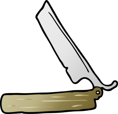 bir insan tarafından çizilmiş geleneksel bir jilet.