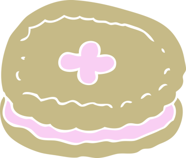 Bir insan tarafından çizilmiş bisküvinin düz renk çizimi