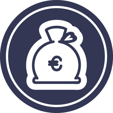 para çuvalı dairesel simgesi bir insan tarafından çizilmiş