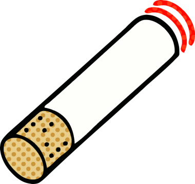 Bir insan tarafından çizilmiş çizgi roman tarzı bir sigara.