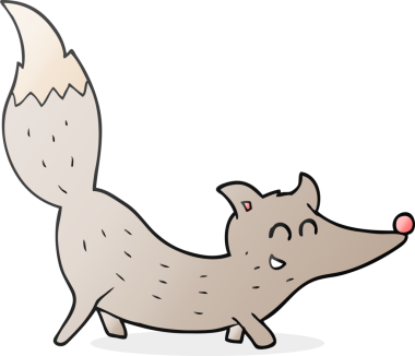 Bir insan tarafından çizilmiş serbest çizim küçük kurt.