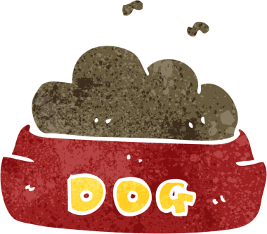 Bir insan tarafından çizilmiş çizgi film köpek maması.