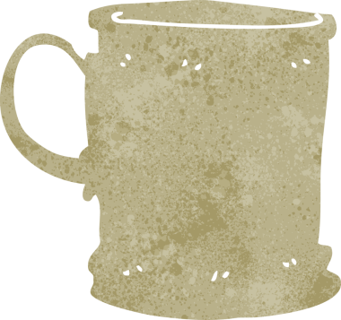 Bir insan tarafından çizilmiş karikatür kupası.