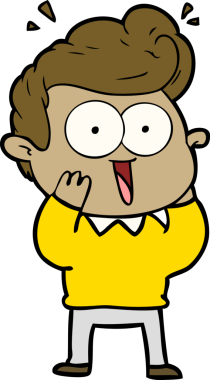 Bir insan tarafından çizilmiş heyecanlı bir çizgi film.