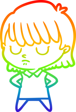 gökkuşağı gradyan çizimi bir insan tarafından çizilmiş bir karikatür kadın