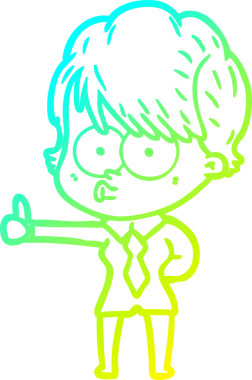 Bir insan tarafından çizilmiş bir karikatür kadın çizimi.