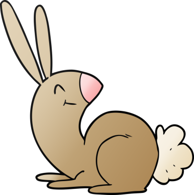 Bir insan tarafından çizilmiş şirin çizgi film tavşanı.