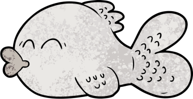 bir insan tarafından çizilmiş karikatür balığı