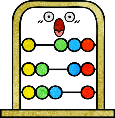 Bir insan tarafından çizilmiş abaküsün retro grunge desen karikatürü.