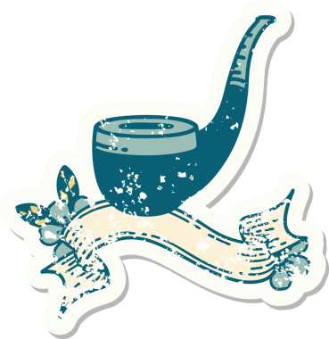 Bir insan tarafından çizilmiş sigara tiryakisi dövmeli eski bir etiket.