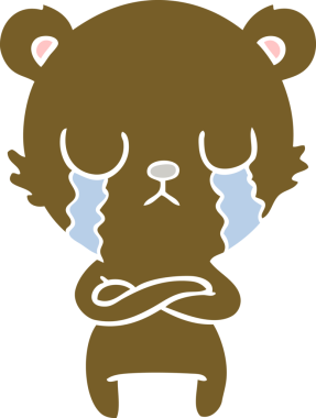 Bir insan tarafından çizilmiş düz renkli çizgi film ayısı.