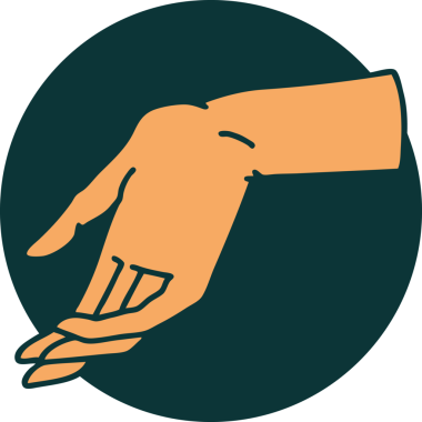 Bir insan tarafından çizilmiş bir elin ikonik dövme şekli