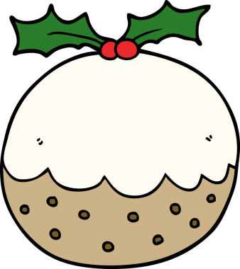 Bir insan tarafından çizilmiş noel pudingi.