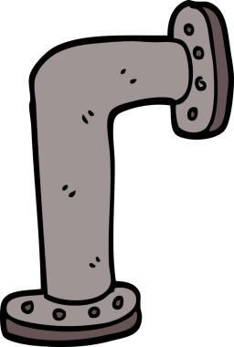 Bir insan tarafından çizilmiş karalama su borusu.