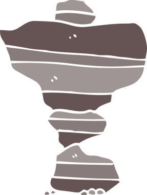 Bir insan tarafından çizilmiş istiflenmiş taş karalaması.