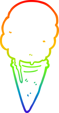 gökkuşağı gradyanı çizimi bir insan tarafından çizilmiş dondurma çizgi filmi