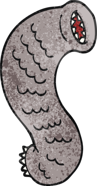 Bir insan tarafından çizilmiş karikatür aç sülük.