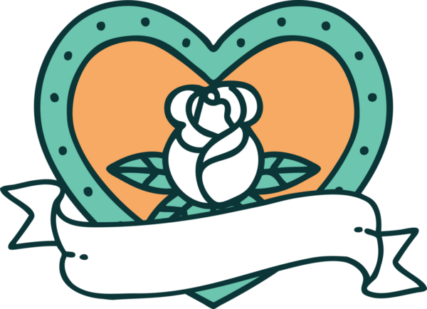 Bir insan tarafından çizilmiş bir kalbin ikonik dövme görüntüsü.