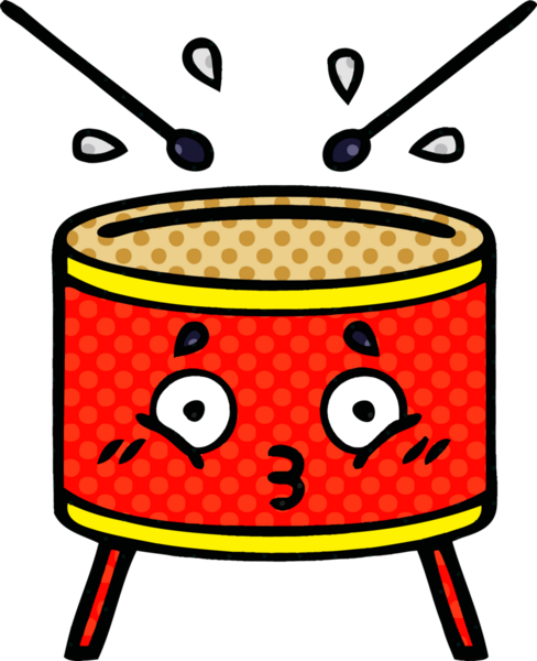 bir insan tarafından çizilmiş bir davul karikatürü.