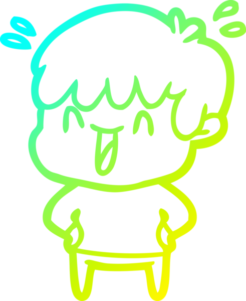 Bir insan tarafından çizilmiş gülen bir çizgi film karakteri çizimi.