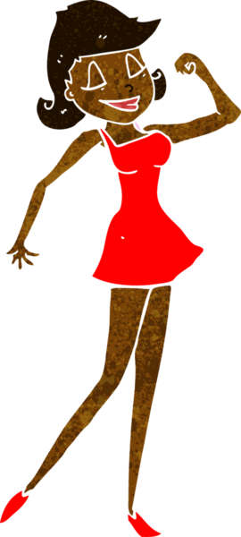 Çizgi filmdeki kadın bir insan tarafından çizilebilir.