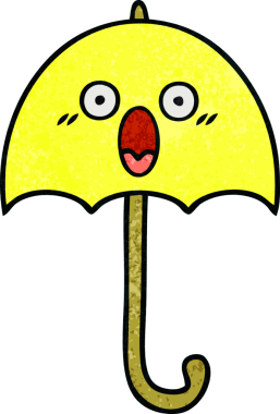 Bir insan tarafından çizilmiş eski grunge desenli şemsiye.