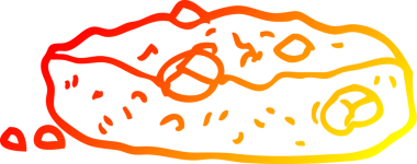 Bir insanın çizdiği çikolatalı kurabiyenin sıcak gradyan çizgisi.